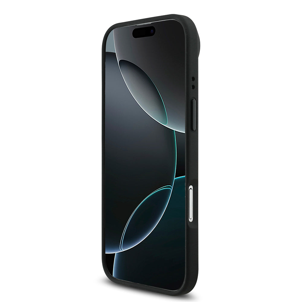 iPhone 17 Air Kılıf BMW Orijinal Lisanslı M-safe Şarj Özellikli Deri Arka Yüzey Metal Logolu Delikli Şerit Tasarımlı Kılıf