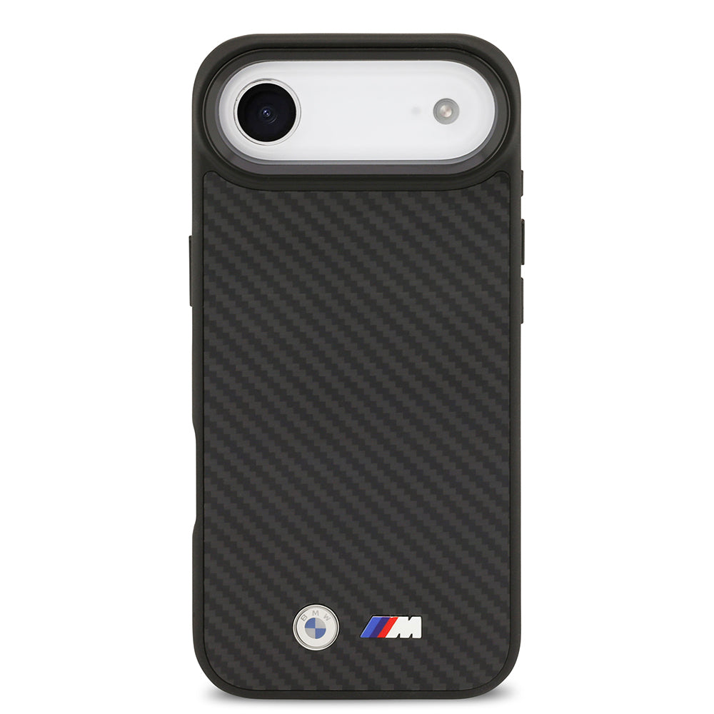 iPhone 17 Air Kılıf BMW Orijinal Lisanslı M-safe Şarj Özellikli Karbon Fiber Metal Logolu Kılıf