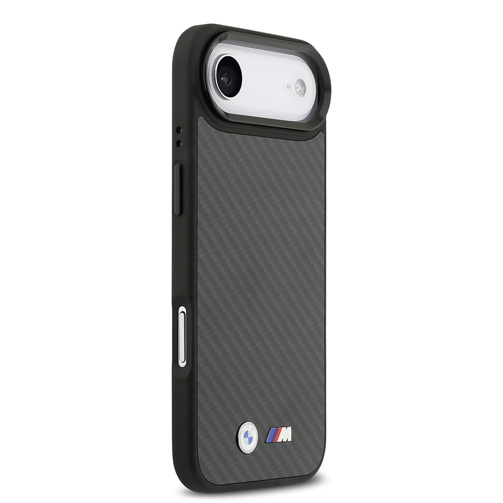iPhone 17 Air Kılıf BMW Orijinal Lisanslı M-safe Şarj Özellikli Karbon Fiber Metal Logolu Kılıf