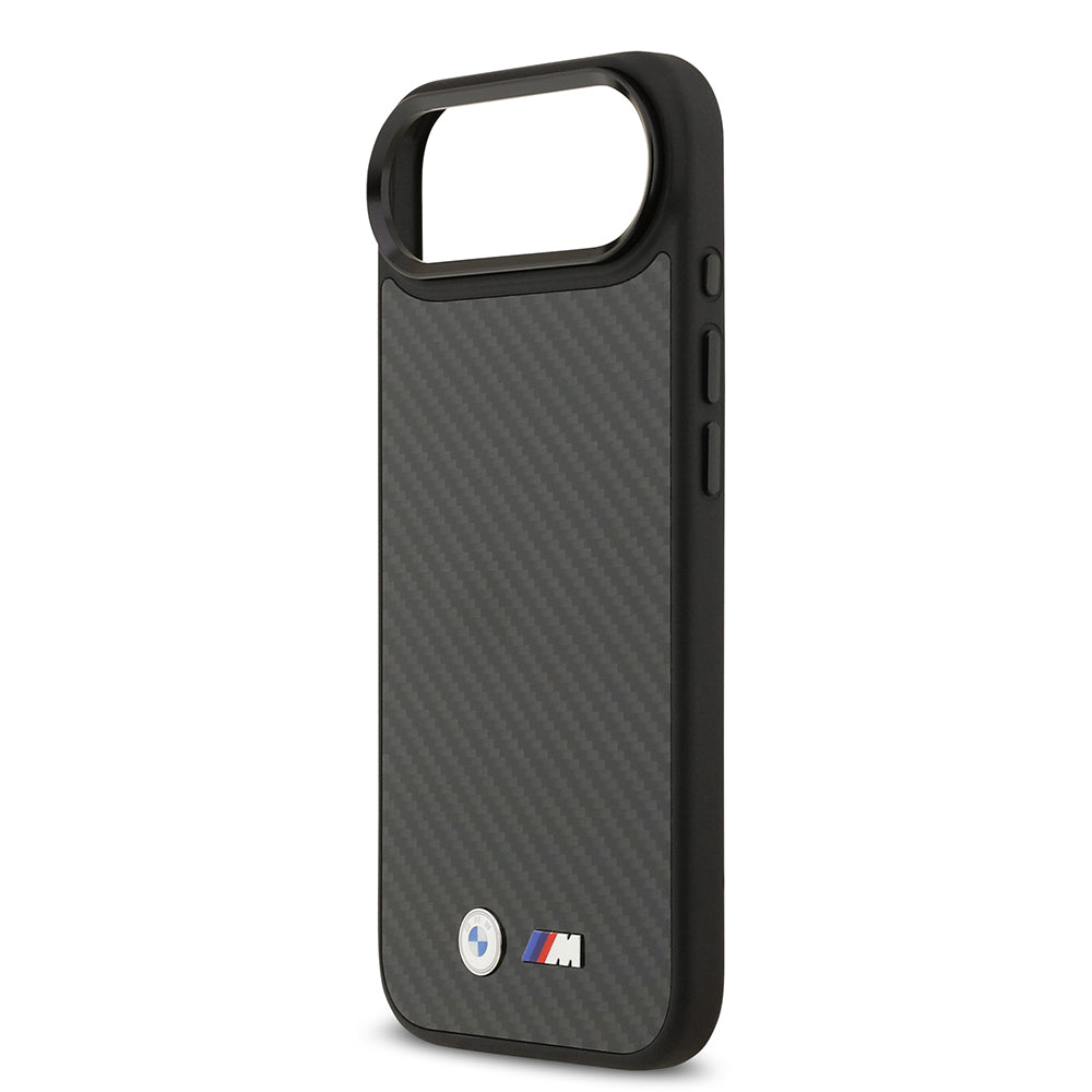 iPhone 17 Air Kılıf BMW Orijinal Lisanslı M-safe Şarj Özellikli Karbon Fiber Metal Logolu Kılıf