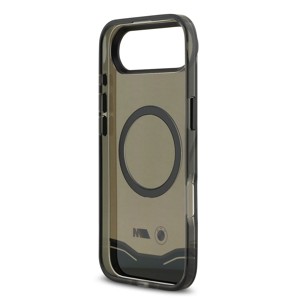 iPhone 17 Air Kılıf BMW Orijinal Lisanslı M-safe Şarj Özellikli Metal Buton Tasarımlı Tranparan M Dizayn Kılıf