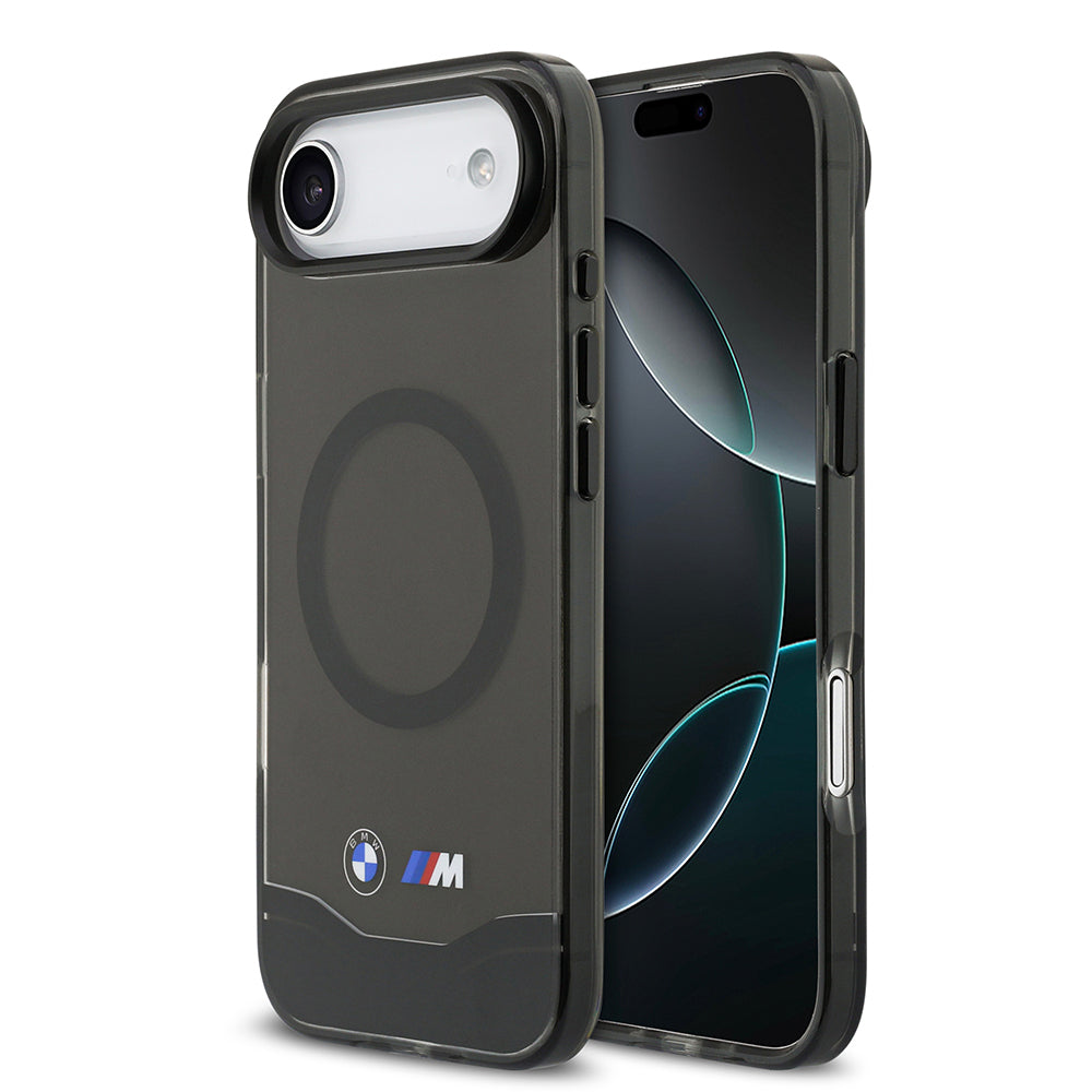 iPhone 17 Air Kılıf BMW Orijinal Lisanslı M-safe Şarj Özellikli Metal Buton Tasarımlı Tranparan M Dizayn Kılıf
