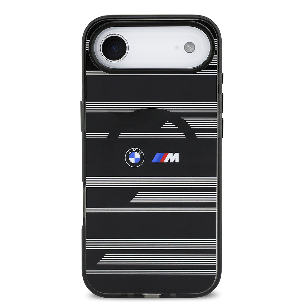iPhone 17 Air Kılıf BMW Orijinal Lisanslı M-safe Şarj Özellikli Metal Kamera Butonlu Yatay Şeritli M Dizayn Kılıf