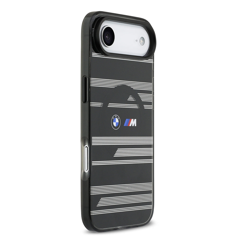 iPhone 17 Air Kılıf BMW Orijinal Lisanslı M-safe Şarj Özellikli Metal Kamera Butonlu Yatay Şeritli M Dizayn Kılıf