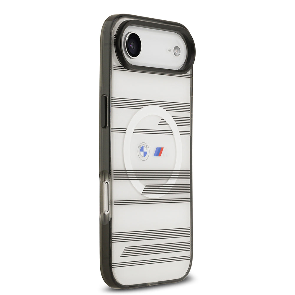 iPhone 17 Air Kılıf BMW Orijinal Lisanslı M-safe Şarj Özellikli Metal Kamera Butonlu Yatay Şeritli M Dizayn Kılıf