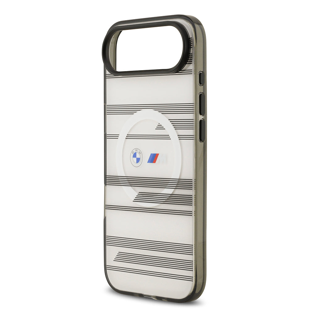 iPhone 17 Air Kılıf BMW Orijinal Lisanslı M-safe Şarj Özellikli Metal Kamera Butonlu Yatay Şeritli M Dizayn Kılıf