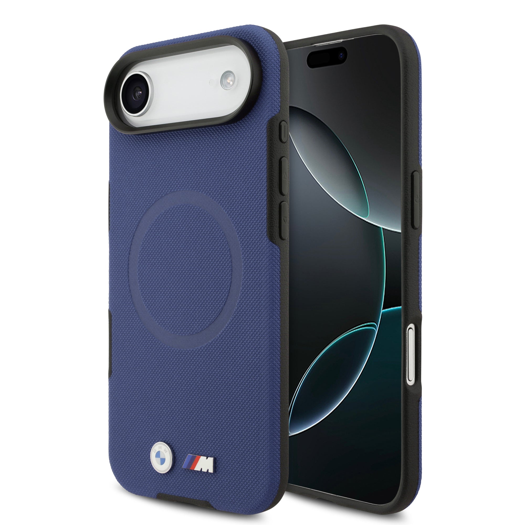 iPhone 17 Air Kılıf BMW Orijinal Lisanslı M-safe Şarj Özellikli Metal Logolu Delikli M Dizayn Deri Kılıf