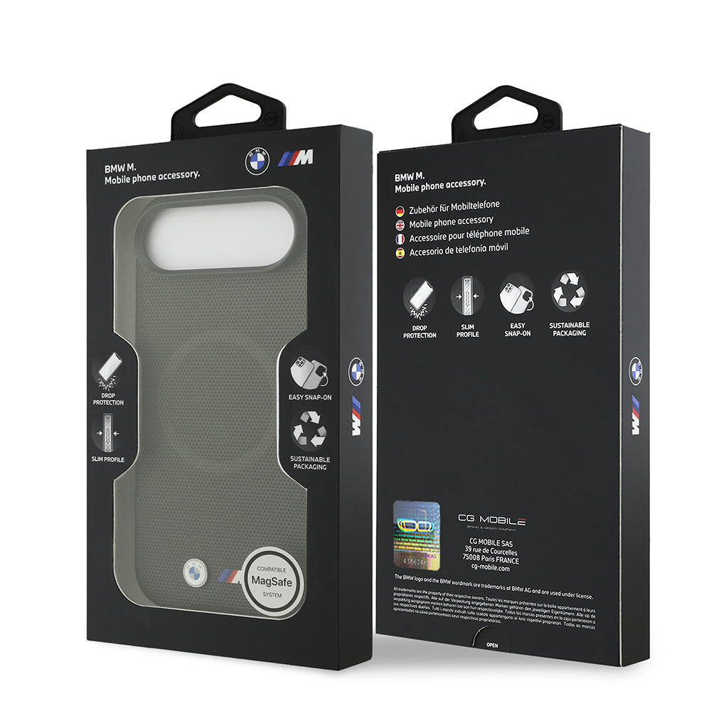 iPhone 17 Air Kılıf BMW Orijinal Lisanslı M-safe Şarj Özellikli Metal Logolu Delikli M Dizayn Deri Kılıf