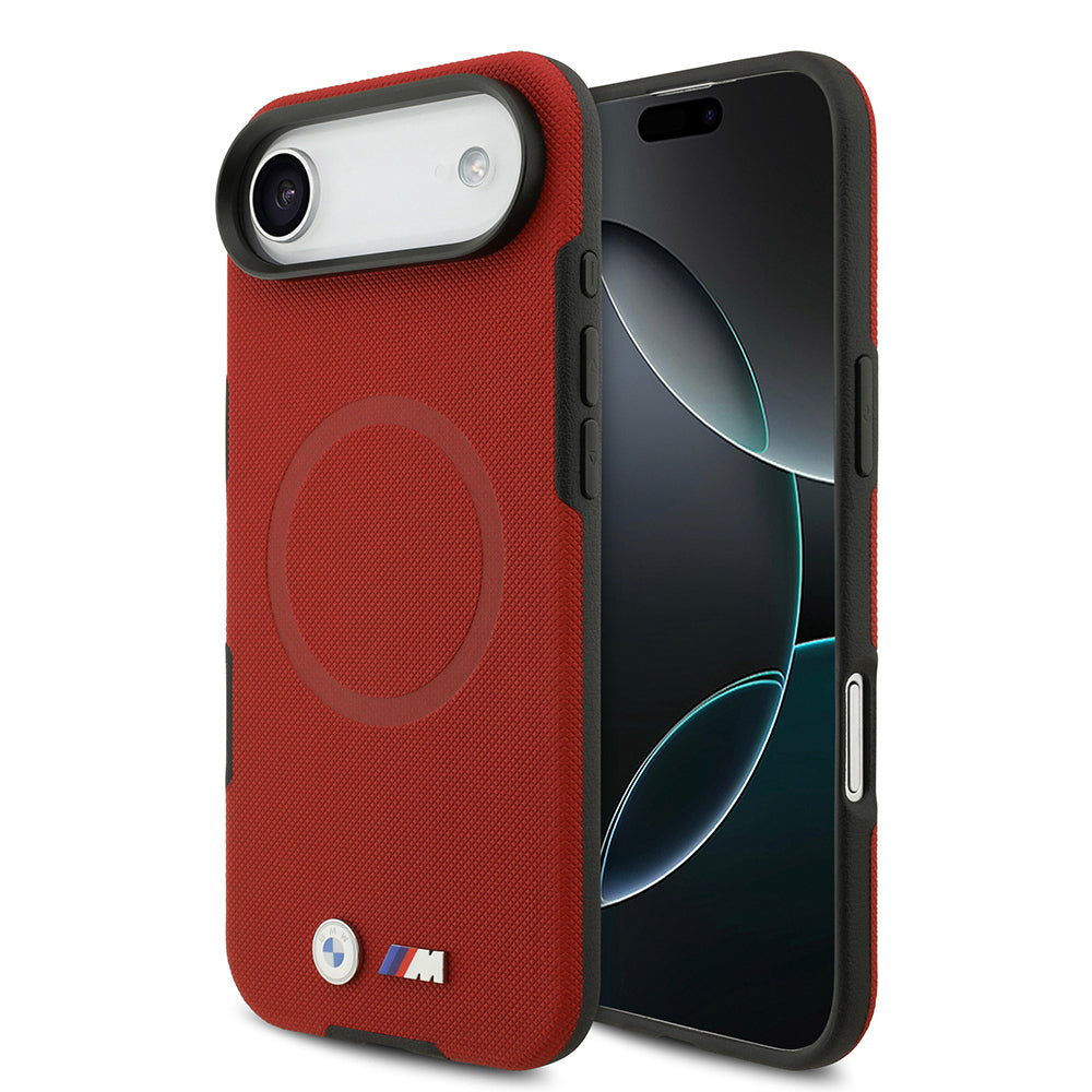 iPhone 17 Air Kılıf BMW Orijinal Lisanslı M-safe Şarj Özellikli Metal Logolu Delikli M Dizayn Deri Kılıf