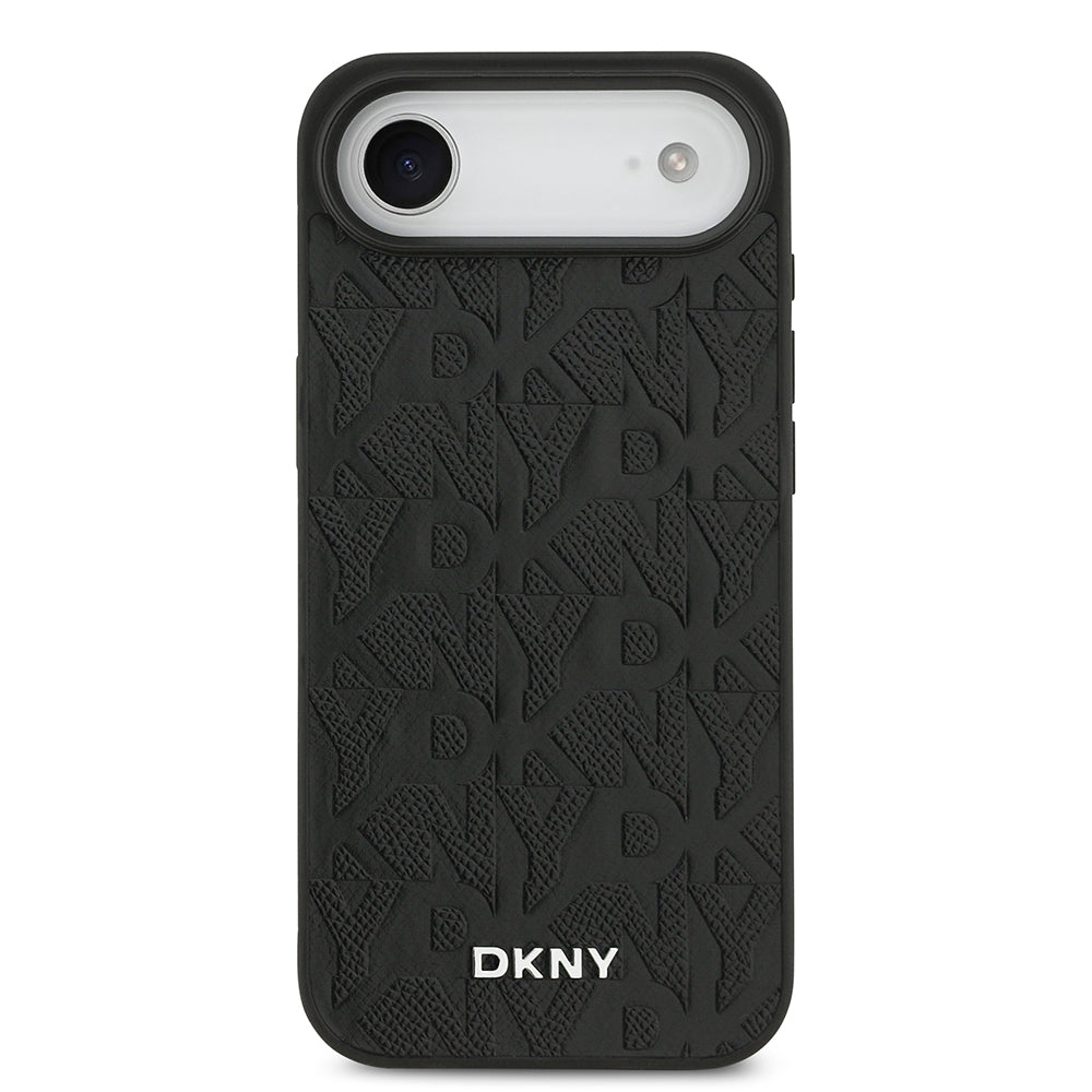 iPhone 17 Air Kılıf DKNY Orjinal Lisanslı M-safe Şarj Özellikli 3D Yazılı Grid Pattern Kılıf