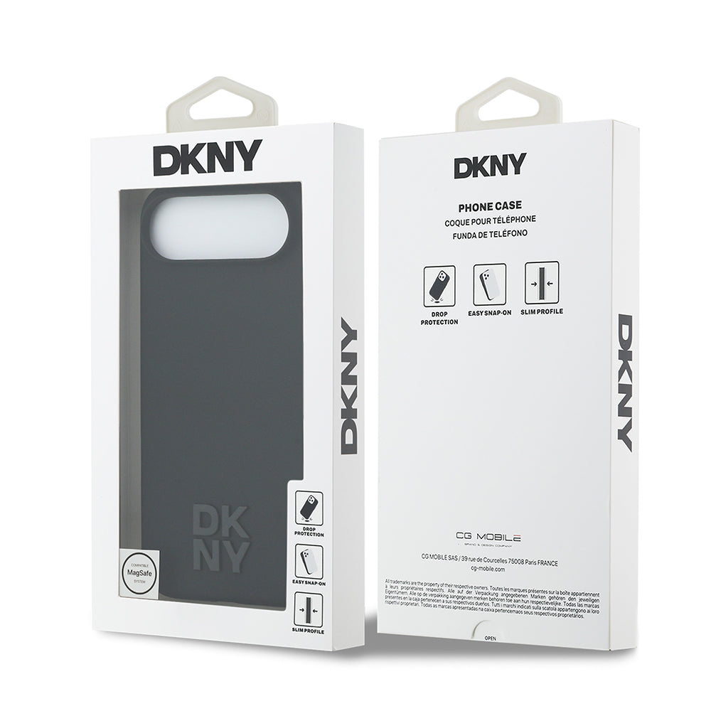 iPhone 17 Air Kılıf DKNY Orjinal Lisanslı M-safe Şarj Özellikli Metal Logolu Silikon Kılıf