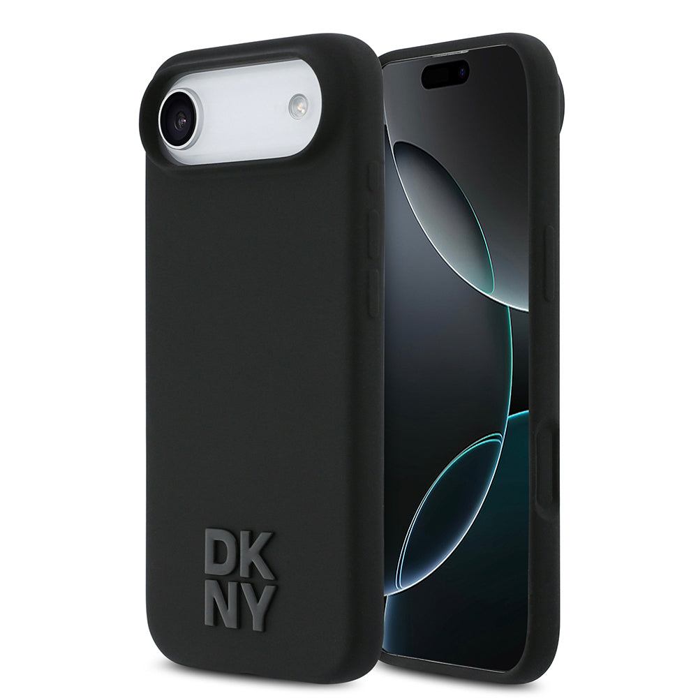 iPhone 17 Air Kılıf DKNY Orjinal Lisanslı M-safe Şarj Özellikli Metal Logolu Silikon Kılıf