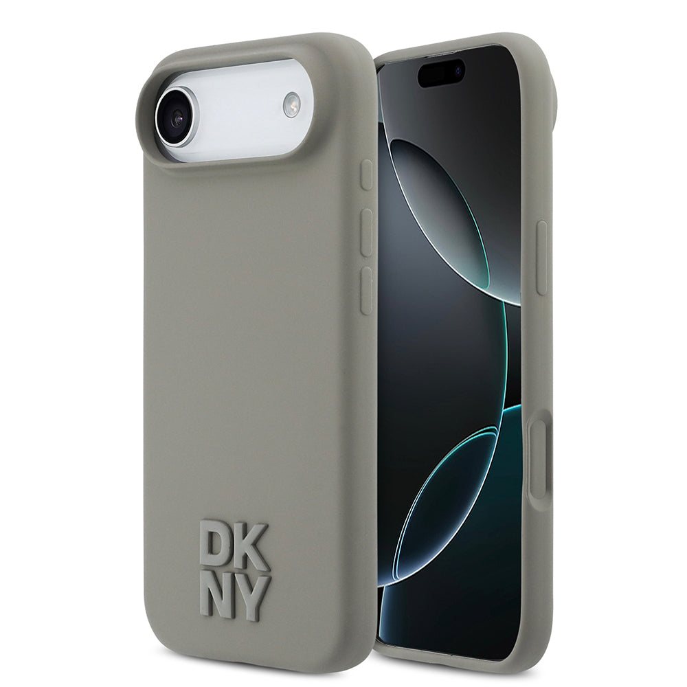 iPhone 17 Air Kılıf DKNY Orjinal Lisanslı M-safe Şarj Özellikli Metal Logolu Silikon Kılıf