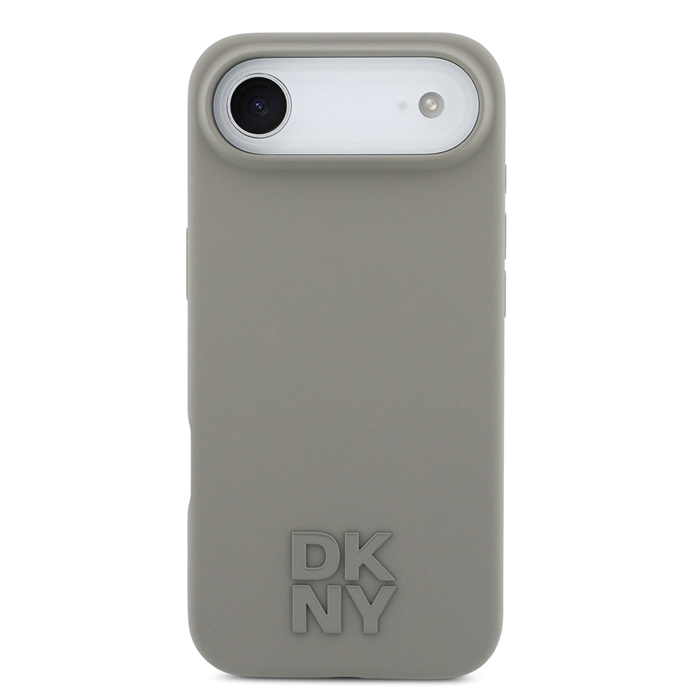 iPhone 17 Air Kılıf DKNY Orjinal Lisanslı M-safe Şarj Özellikli Metal Logolu Silikon Kılıf