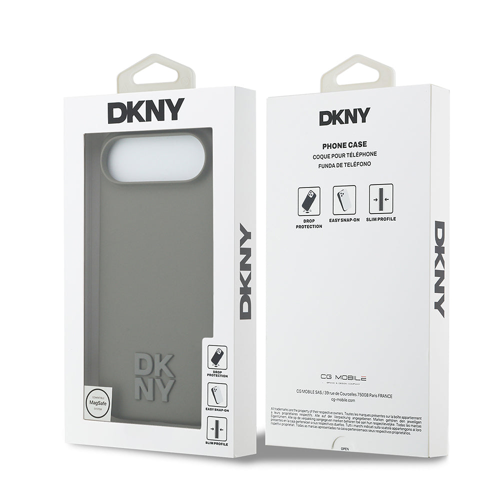 iPhone 17 Air Kılıf DKNY Orjinal Lisanslı M-safe Şarj Özellikli Metal Logolu Silikon Kılıf