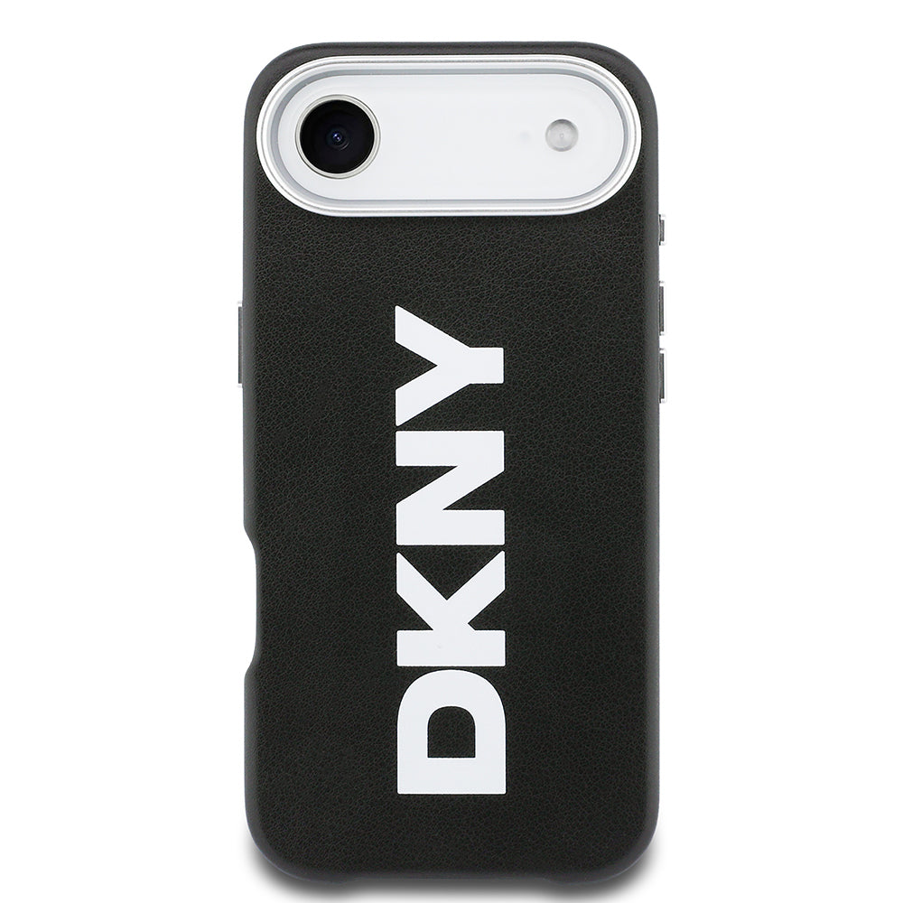iPhone 17 Air Kılıf DKNY Orjinal Lisanslı M-safe Şarj Özellikli PU Büyük Dikey Logolu Kılıf