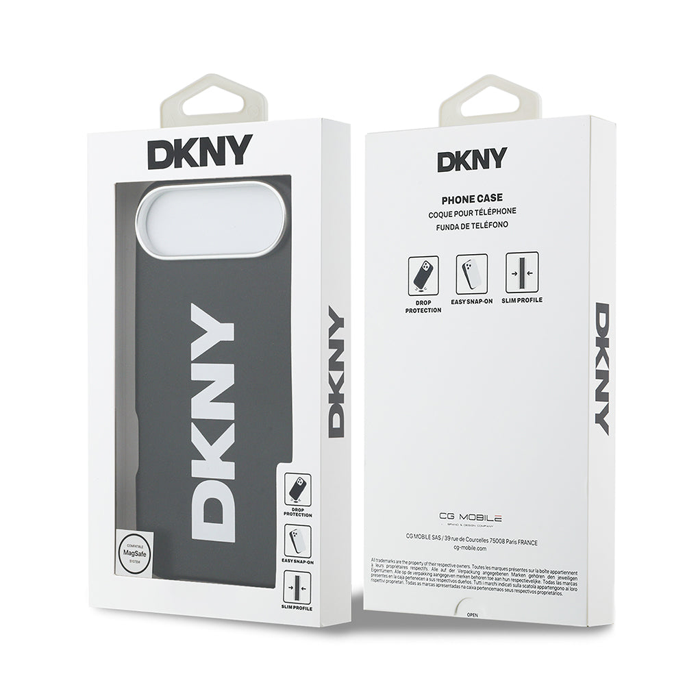 iPhone 17 Air Kılıf DKNY Orjinal Lisanslı M-safe Şarj Özellikli PU Büyük Dikey Logolu Kılıf