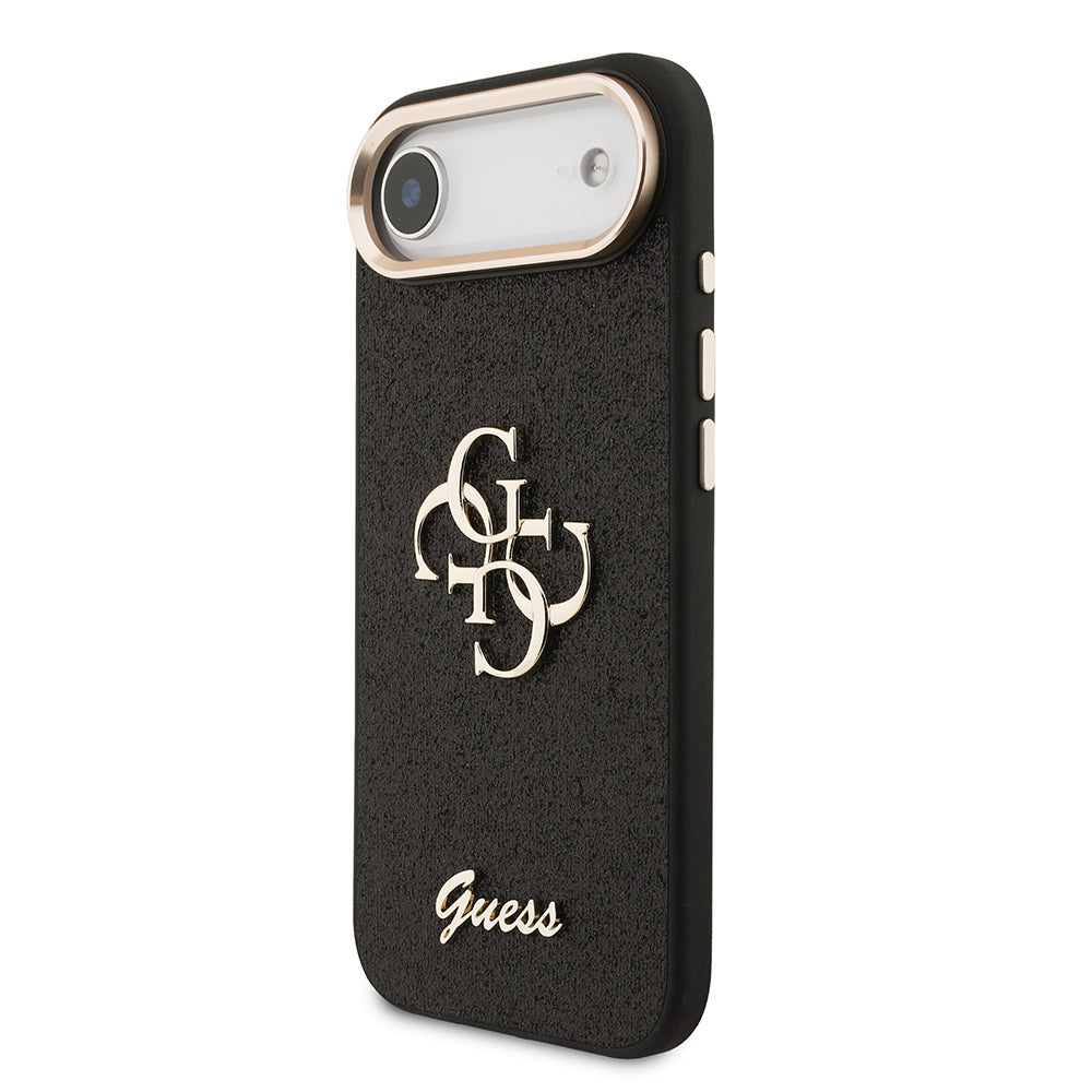 iPhone 17 Air Kılıf Guess Orijinal Lisanslı 4G Büyük Metal Kamera Çerçeveli ve Logolu Glitter Kılıf