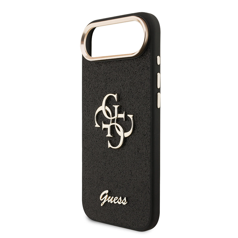 iPhone 17 Air Kılıf Guess Orijinal Lisanslı 4G Büyük Metal Kamera Çerçeveli ve Logolu Glitter Kılıf