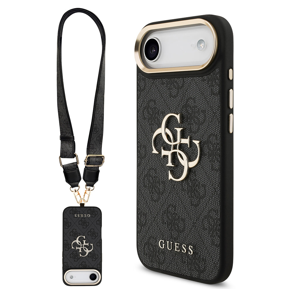 iPhone 17 Air Kılıf Guess Orijinal Lisanslı 4G Büyük Metal Logolu Kalın Askılı Kılıf