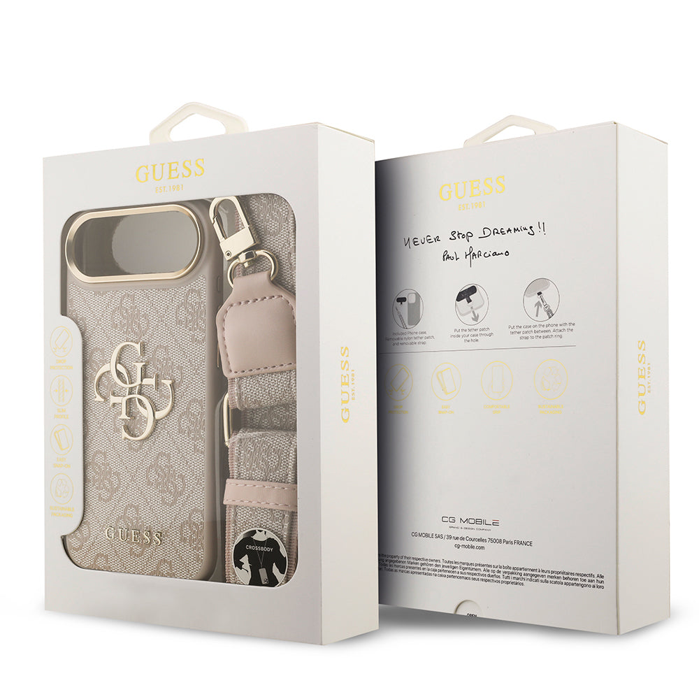 iPhone 17 Air Kılıf Guess Orijinal Lisanslı 4G Büyük Metal Logolu Kalın Askılı Kılıf