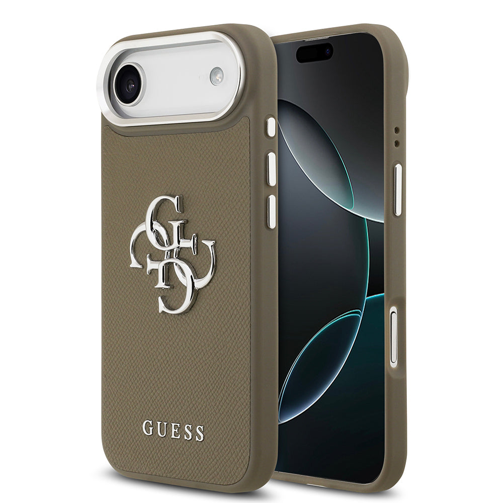 iPhone 17 Air Kılıf Guess Orijinal Lisanslı Grained 4G Metal Büyük Logolu Kılıf