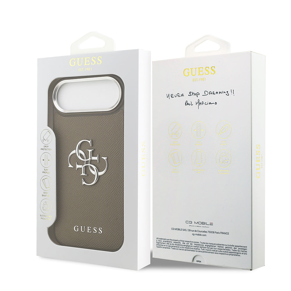 iPhone 17 Air Kılıf Guess Orijinal Lisanslı Grained 4G Metal Büyük Logolu Kılıf
