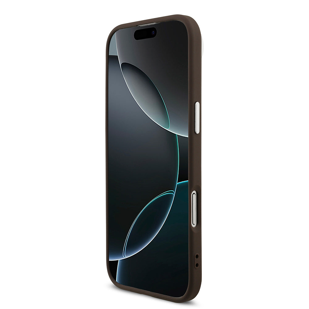 iPhone 17 Air Kılıf Guess Orijinal Lisanslı Gümüş Metal Kamera Çerçeveli 4G Desenli Metal Büyük 4G ve Yazı Logolu Kılıf