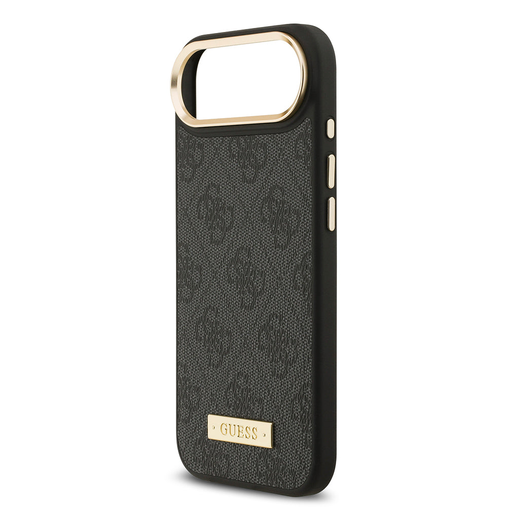 iPhone 17 Air Kılıf Guess Orijinal Lisanslı M-safe Şarj Özellikli 4G Desenli PU Metal Plaka Klasik Logolu Kılıf