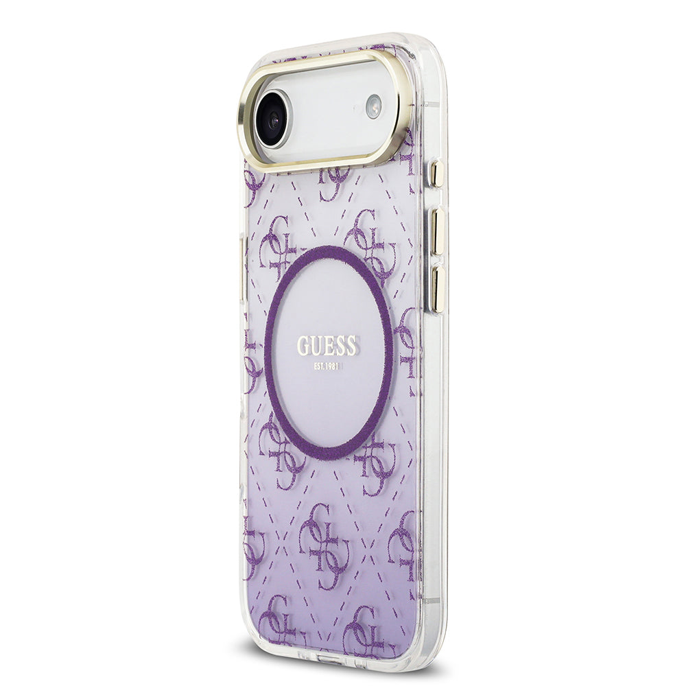 iPhone 17 Air Kılıf Guess Orijinal Lisanslı M-safe Şarj Özellikli 4G Desenli Simli Silikon Kılıf