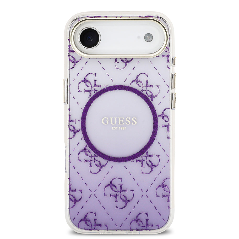 iPhone 17 Air Kılıf Guess Orijinal Lisanslı M-safe Şarj Özellikli 4G Desenli Simli Silikon Kılıf