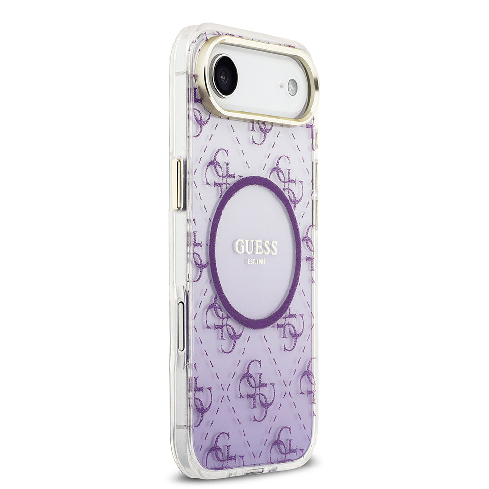 iPhone 17 Air Kılıf Guess Orijinal Lisanslı M-safe Şarj Özellikli 4G Desenli Simli Silikon Kılıf