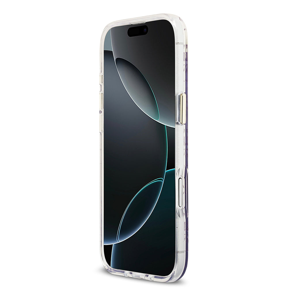 iPhone 17 Air Kılıf Guess Orijinal Lisanslı M-safe Şarj Özellikli 4G Desenli Simli Silikon Kılıf