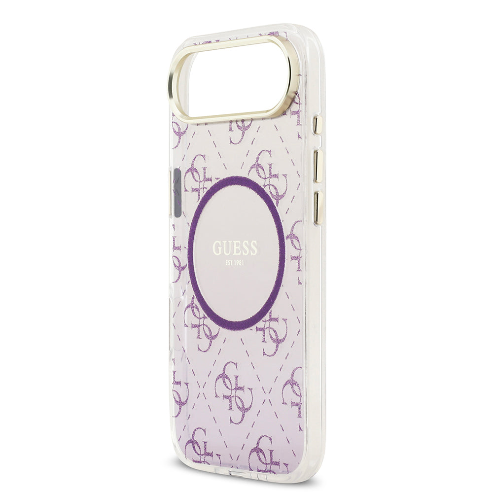 iPhone 17 Air Kılıf Guess Orijinal Lisanslı M-safe Şarj Özellikli 4G Desenli Simli Silikon Kılıf