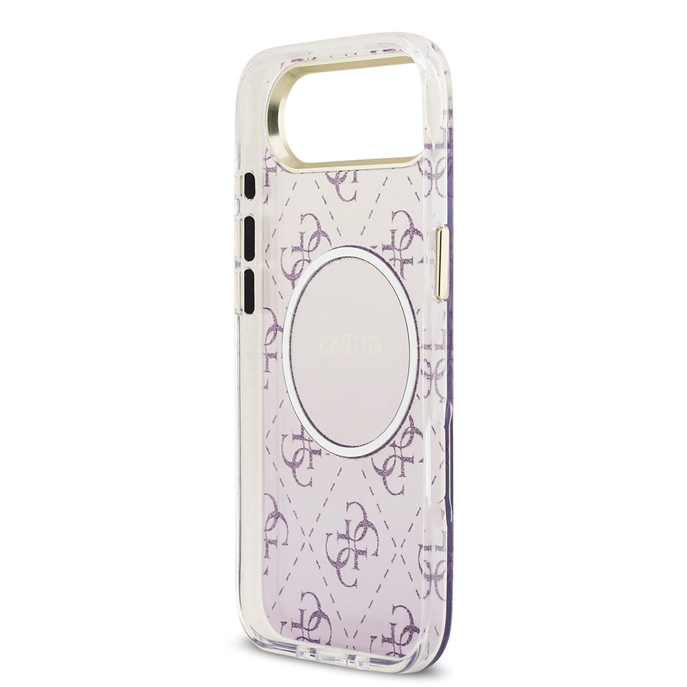 iPhone 17 Air Kılıf Guess Orijinal Lisanslı M-safe Şarj Özellikli 4G Desenli Simli Silikon Kılıf