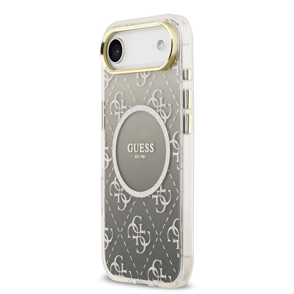 iPhone 17 Air Kılıf Guess Orijinal Lisanslı M-safe Şarj Özellikli 4G Desenli Simli Silikon Kılıf