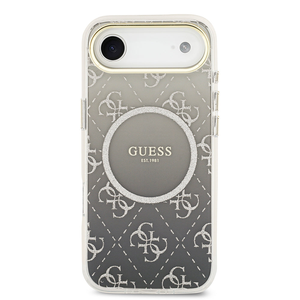 iPhone 17 Air Kılıf Guess Orijinal Lisanslı M-safe Şarj Özellikli 4G Desenli Simli Silikon Kılıf