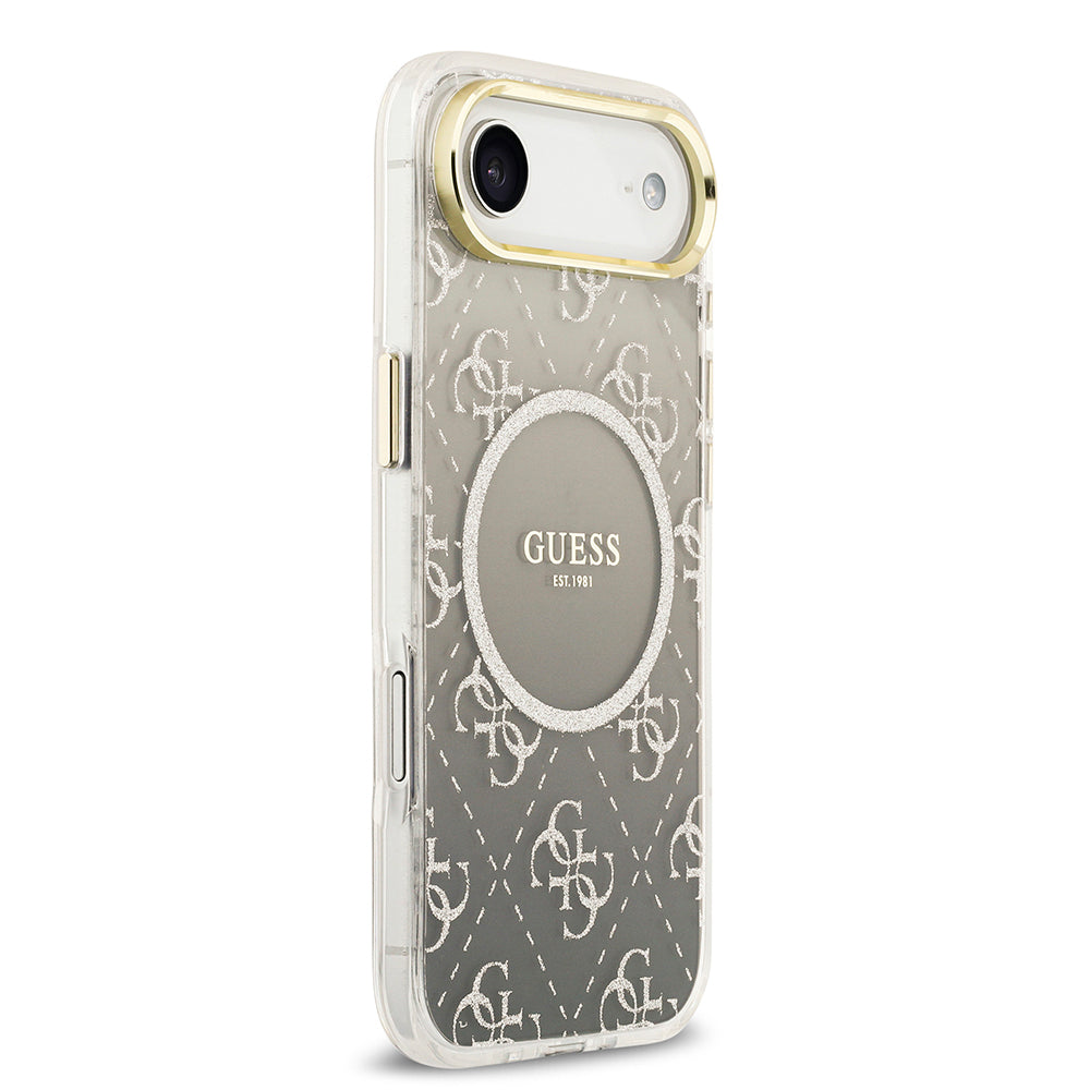 iPhone 17 Air Kılıf Guess Orijinal Lisanslı M-safe Şarj Özellikli 4G Desenli Simli Silikon Kılıf