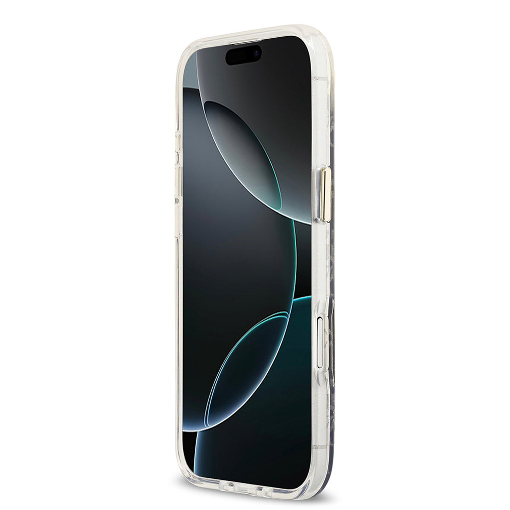 iPhone 17 Air Kılıf Guess Orijinal Lisanslı M-safe Şarj Özellikli 4G Desenli Simli Silikon Kılıf