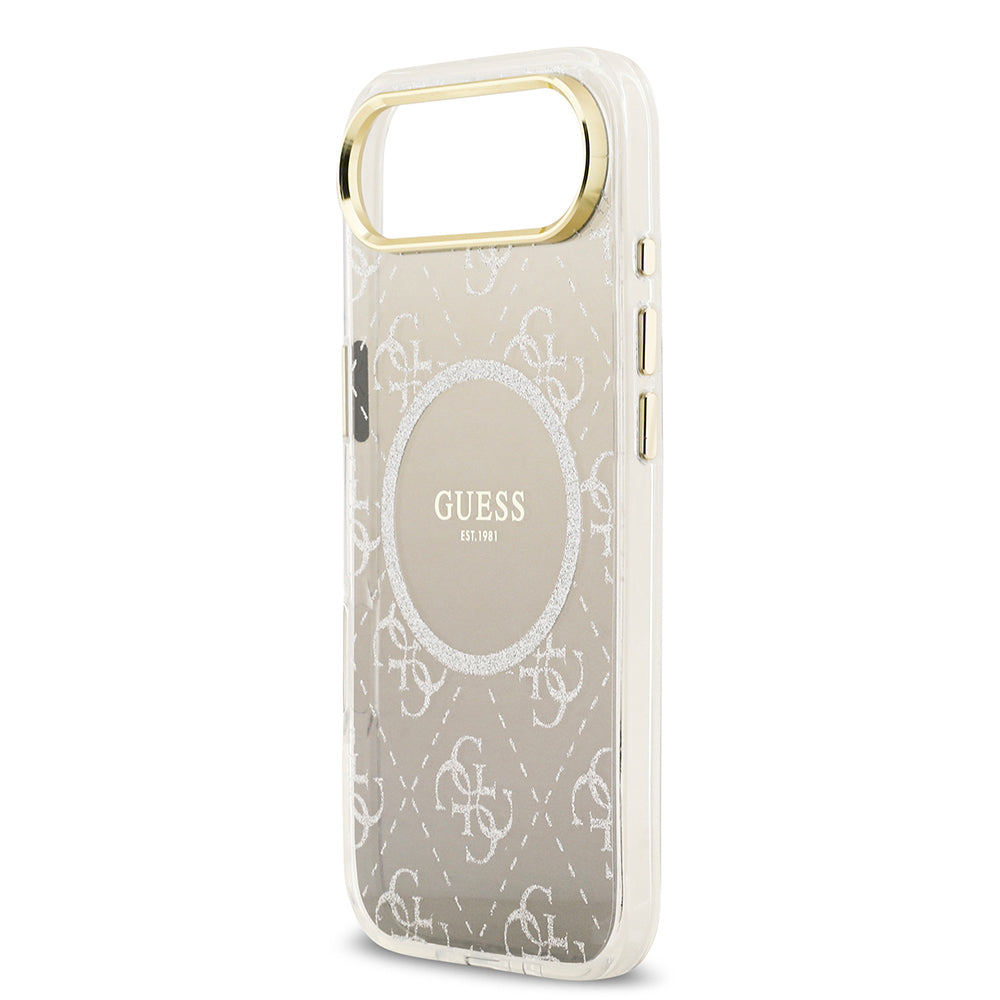 iPhone 17 Air Kılıf Guess Orijinal Lisanslı M-safe Şarj Özellikli 4G Desenli Simli Silikon Kılıf