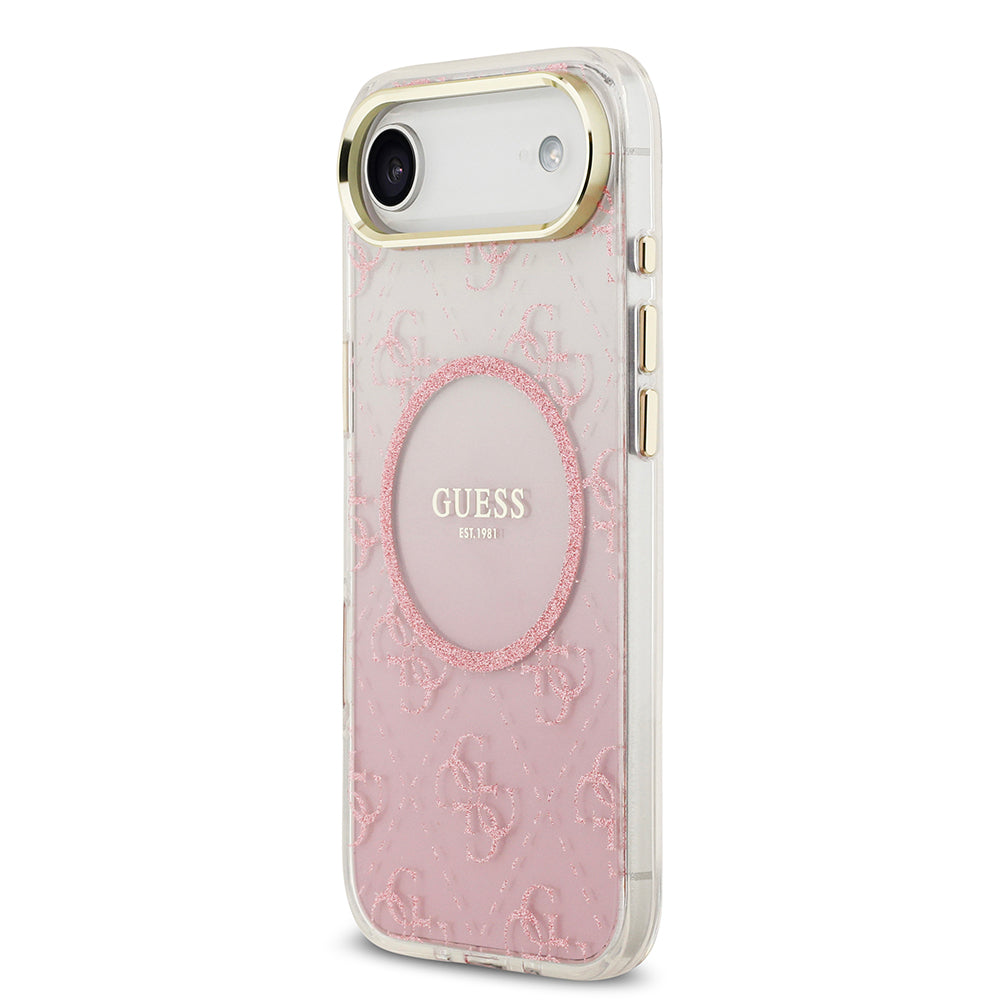 iPhone 17 Air Kılıf Guess Orijinal Lisanslı M-safe Şarj Özellikli 4G Desenli Simli Silikon Kılıf