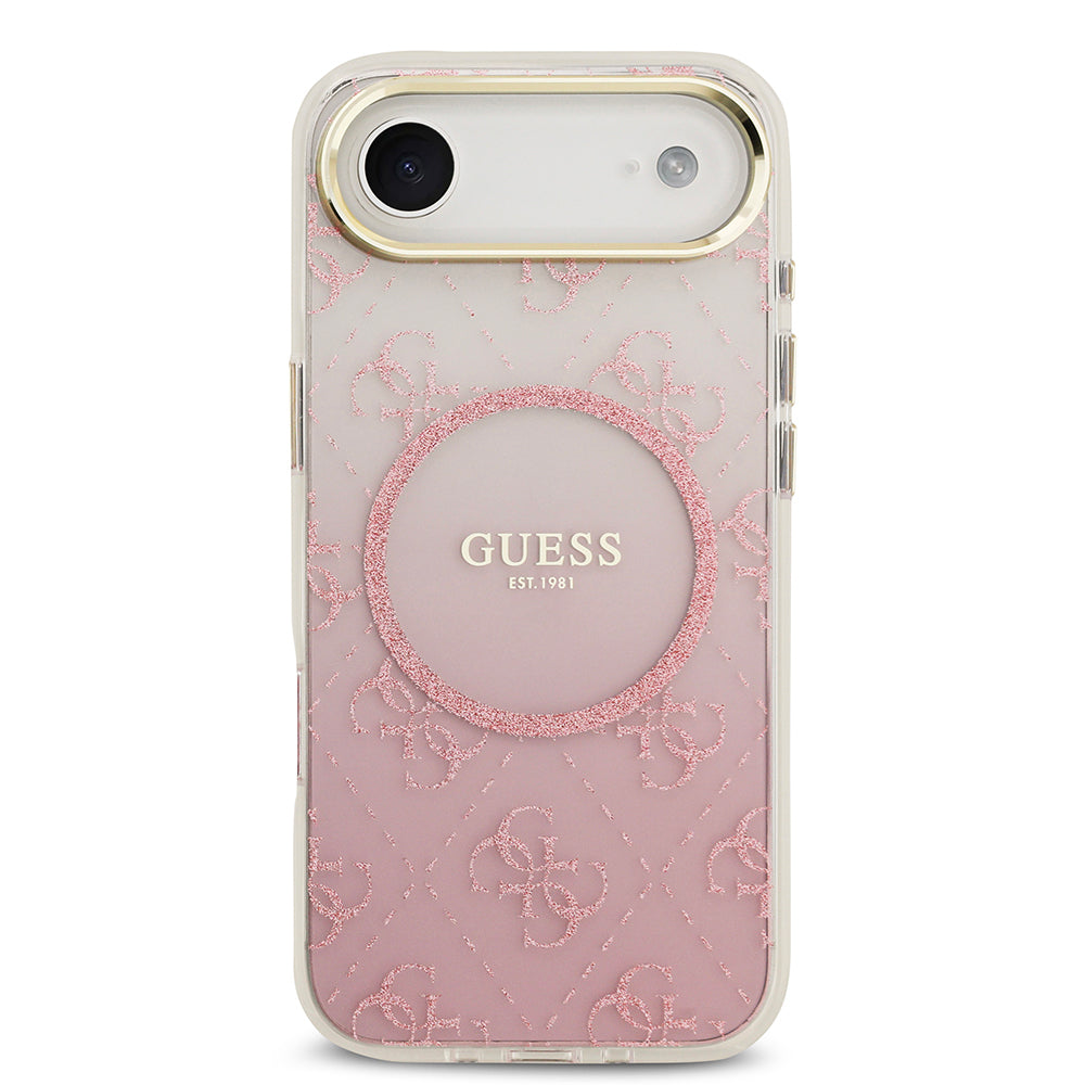 iPhone 17 Air Kılıf Guess Orijinal Lisanslı M-safe Şarj Özellikli 4G Desenli Simli Silikon Kılıf
