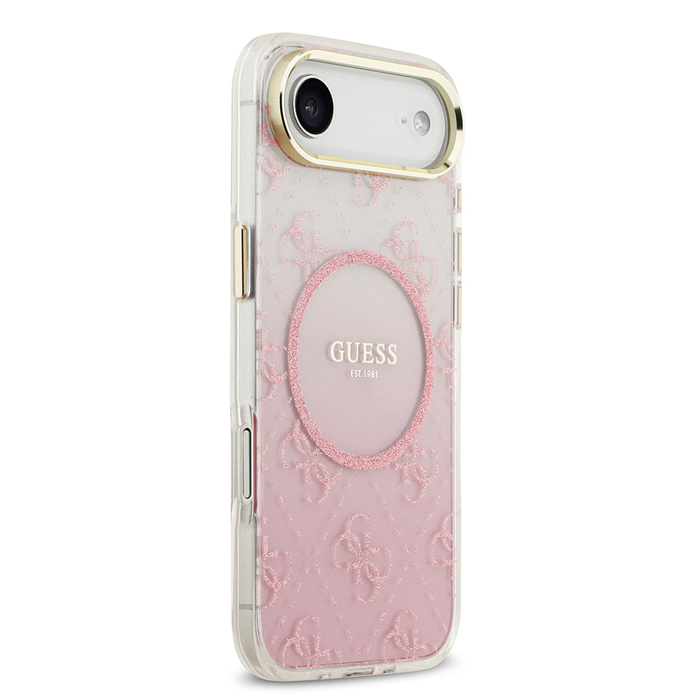 iPhone 17 Air Kılıf Guess Orijinal Lisanslı M-safe Şarj Özellikli 4G Desenli Simli Silikon Kılıf
