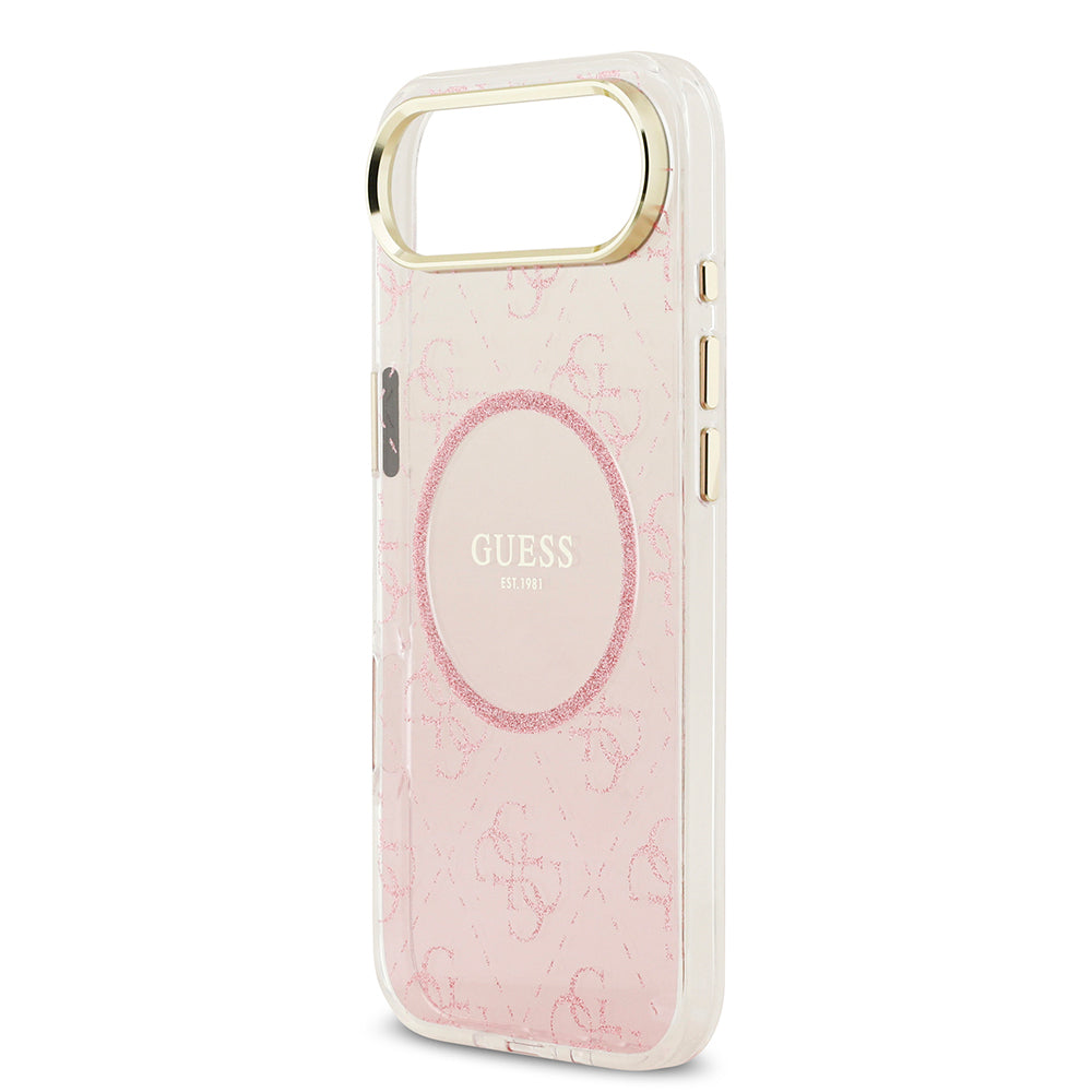 iPhone 17 Air Kılıf Guess Orijinal Lisanslı M-safe Şarj Özellikli 4G Desenli Simli Silikon Kılıf