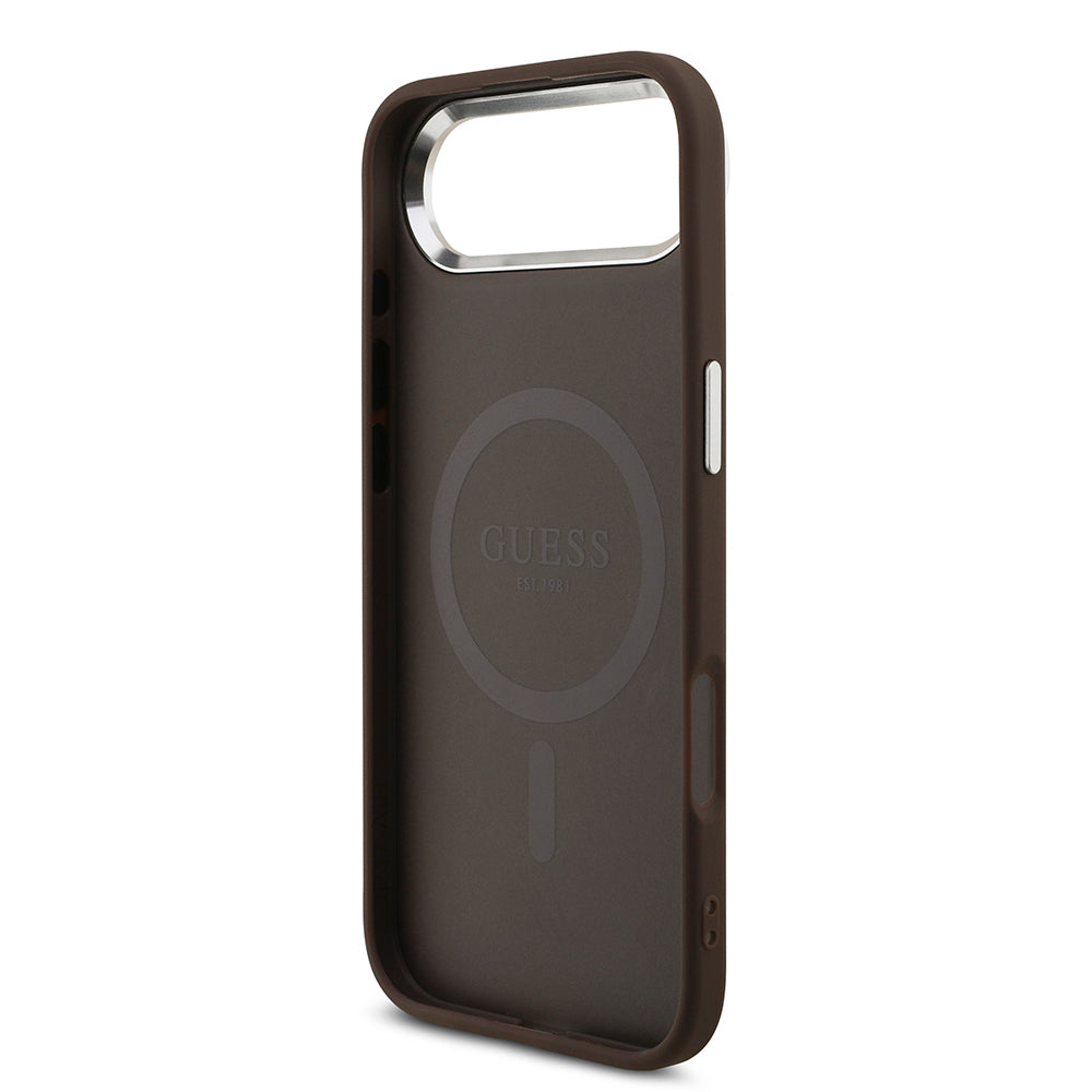 iPhone 17 Air Kılıf Guess Orijinal Lisanslı M-safe Şarj Özellikli 4G Klasik Yazı Logolu Kılıf