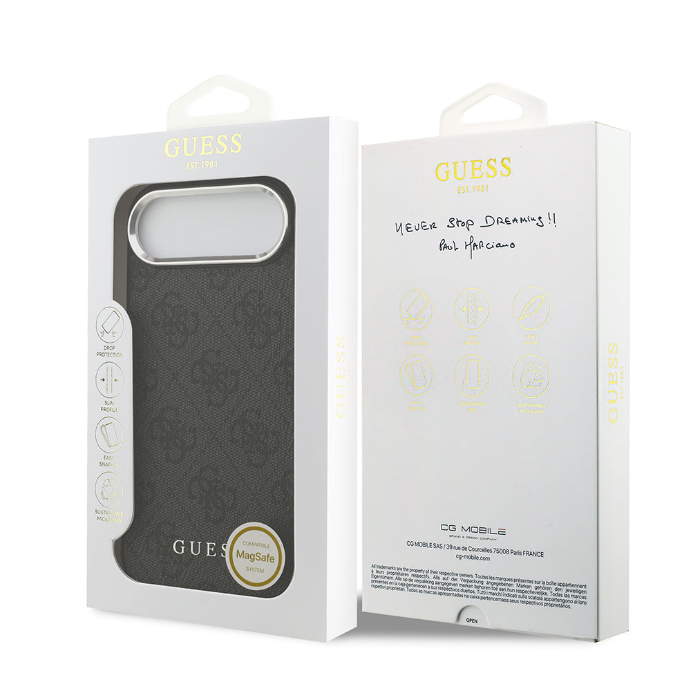 iPhone 17 Air Kılıf Guess Orijinal Lisanslı M-safe Şarj Özellikli 4G Klasik Yazı Logolu Kılıf
