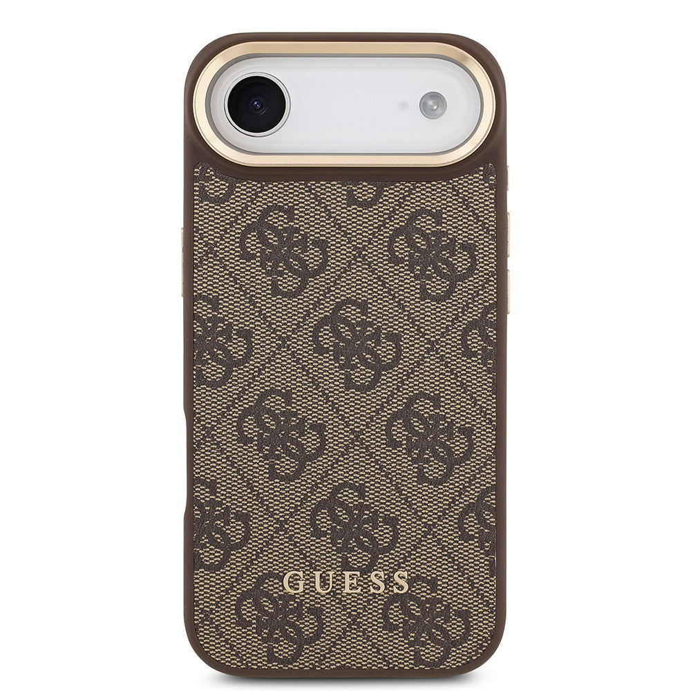iPhone 17 Air Kılıf Guess Orijinal Lisanslı M-safe Şarj Özellikli 4G Metal Büyük Logolu Kartlıklı Kılıf