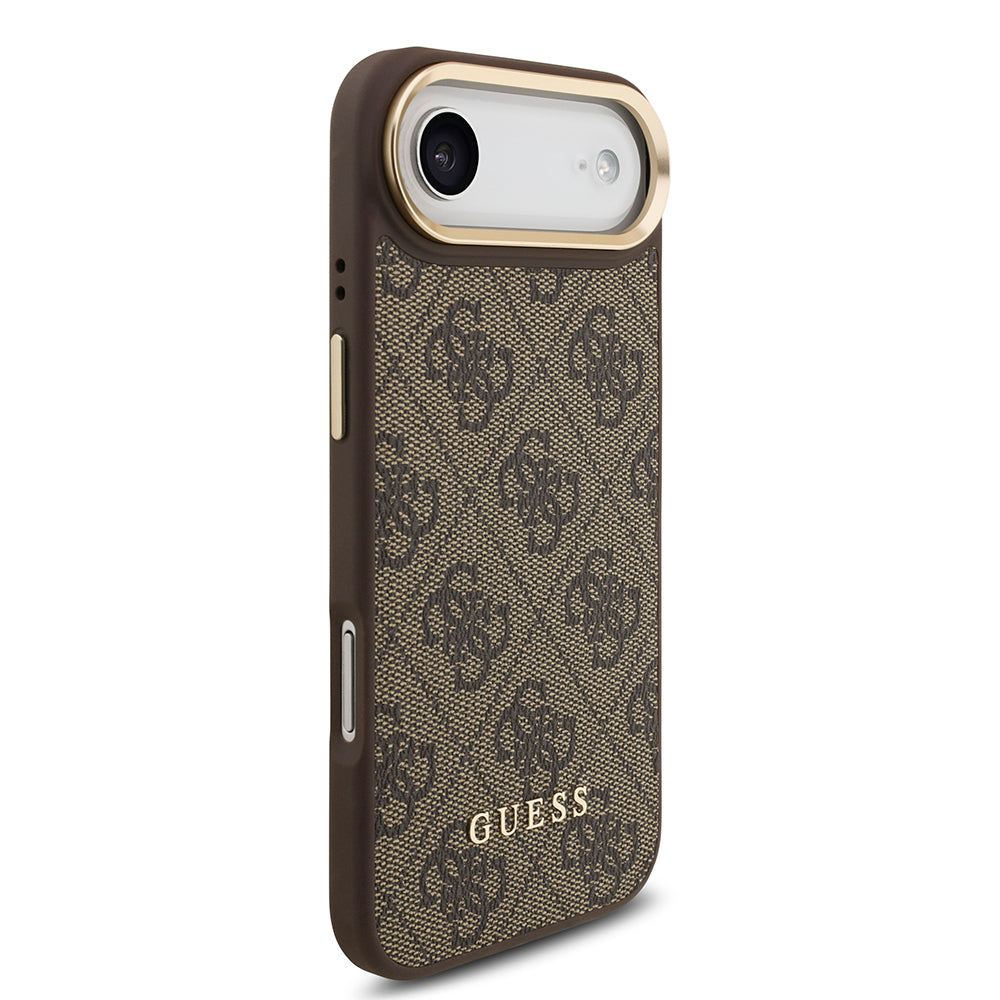 iPhone 17 Air Kılıf Guess Orijinal Lisanslı M-safe Şarj Özellikli 4G Metal Büyük Logolu Kartlıklı Kılıf