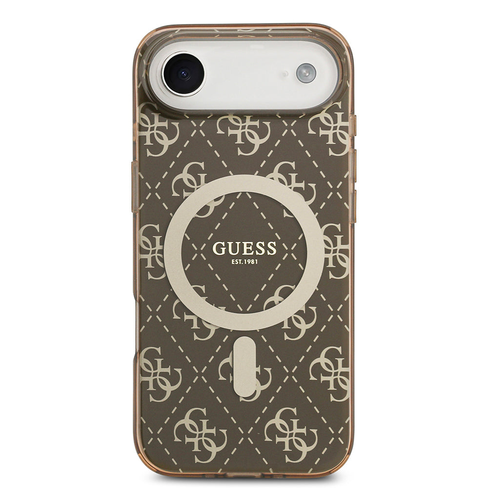 iPhone 17 Air Kılıf Guess Orijinal Lisanslı M-safe Şarj Özellikli IML Baskılı Klasik Logolu 4G Desenli Kılıf