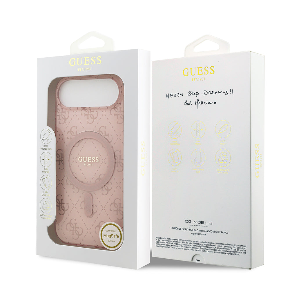 iPhone 17 Air Kılıf Guess Orijinal Lisanslı M-safe Şarj Özellikli IML Baskılı Klasik Logolu 4G Desenli Kılıf
